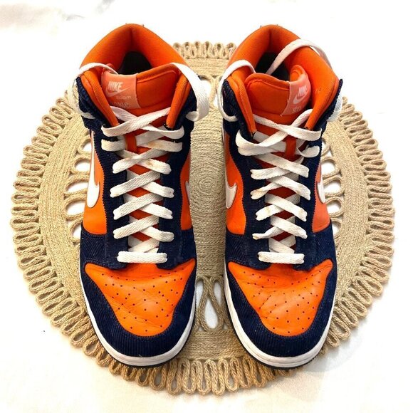 Nike ID Custom Boise Orange/Navy Blue Dunk Hi Sneakers 2011 501997-991 Size 10.5 - Picture 7 of 14